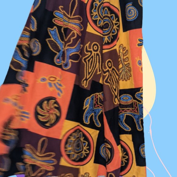 Plus Mutlicolour Pattern Maxi Skirt - Picture 3 of 3